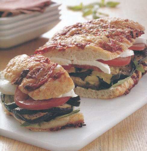 Roasted veggie sandwiches are ideal for picnic dinners